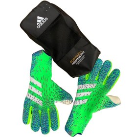 تصویر دستکش دروازه بانی آدیداس سبزآبی اورجینال سایز ۸-۹-۱۰ - سایز Adidas predator goalkeeper gloves