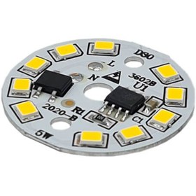 تصویر DOB LED گرد مهتابی 220V 5W با درایور (۲۲۰ ولت ۵ وات) 