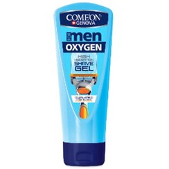 تصویر ژل اصلاح آبرسان قوی مردانه اکسیژن کامان حجم 200 میل اورجینال Oxygen male Strong watering shaving gel Comeon 200 ML