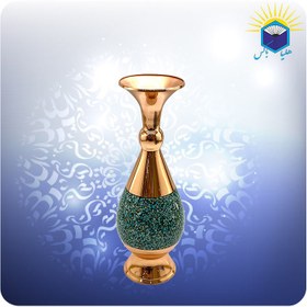 تصویر گلدان مس وفیروزه کوب 2عدد(ارتفاع 25س) 