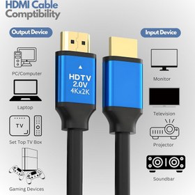 تصویر کابل HDMI 4K مدل HD 2V طول 3 متر 