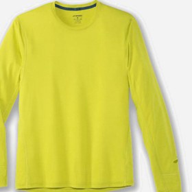 تصویر آستین بلند ورزشی مردانه بروکس مدل Brooks Men's Distance Long Sleeve|سبز 