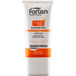 تصویر کرم ضد آفتاب رنگی فاربن oil free مدل Light beige حجم 50 میلی لیتر Farben Non-Comedogenic Sunscreen Cream 50ml