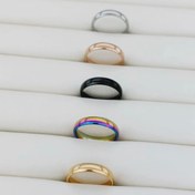 تصویر انگشتر رینگ ساده استیل عقیق 