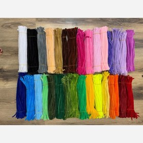 تصویر پیپ پاک کن مخملی کاردستی 