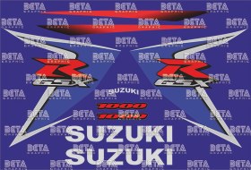 تصویر طرح لایه باز استیکر ، خط کشی ، آرم موتورسیکلت سوزوکی GSXR1000 2007 Decals And Sticker for SUZUKI GSXR1000 2007/2009