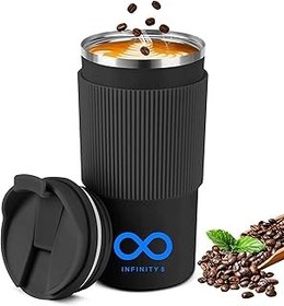 تصویر Infinity 8 لیوان قهوه مسافرتی ، قهوه ای استیل ضد زنگ ، خلاء دیواری دو دیواری ، 450 میلی لیتر ، 15 اونس ، اثبات نشت ، گرم و سرد ، BPA رایگان ، لیوان قهوه (سیاه) INFINITY 8 Travel Coffee Mug, Stainless Steel Coffee Tumbler, Double Wall Vacuum Insulated, 450 ML, 15 OZ, Leak Proof, Hot and Cold, BPA Free, Coffee Mug (Black)