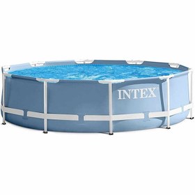 تصویر استخر پیش ساخته گرد برزنتی 84*457 با پمپ تصفیه اینتکس intex 28728-gn