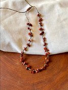 تصویر گردنبند و‌ چوکر سنگ جاسپر سرخ 