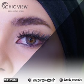 تصویر لنز چشم چیک ویو شماره 120 مدل AR-GRAY (chic view) رنگ طوسی Chic view soft contact lens AR-GRAY-120