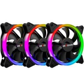 تصویر فن کیس دیویژن مدل 12025L ARGB-PWM بسته 3 عددی Devision 12025L ARGB-PWM Case Fans