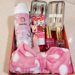 تصویر باکس هدیه لوازم آرایشی تولد و ولنتاین صورتی لاکچری - شماره ۱ 