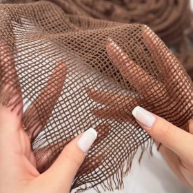 تصویر شال کنفی سبک و ضد حساسیت زنانه - قهوه ای 