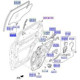 تصویر شیشه درب عقب چپ سانتافه هیوندای 834102W020 