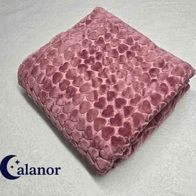 تصویر پتو دونفره تک رنگ قلبی 