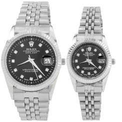 تصویر ست ساعت مچی رولکس ROLEX طرح دیت جاست مدل 2104 ROLEX DATEJUST men's and women's wristwatch set model - 2101