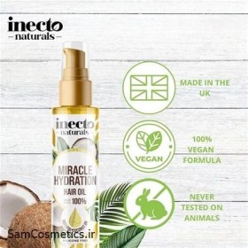 تصویر روغن آبرسان مو اینکتو | INECTO مدل MIRACLE HYDRATION حاوی روغن نارگیل حجم 100 میل 