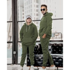 تصویر ست هودی و شلوار اسپرت زنانه و مردانه رنگ طوسی 