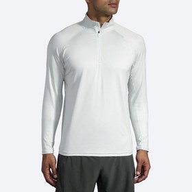 تصویر نیم زیپ ورزشی مردانه بروکس مدل Brooks Men's Dash 1/2 Zip|یخی 