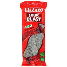 تصویر پاستیل نواری ترش ببتو BEBETO با طعم نوشابه 180 گرم 