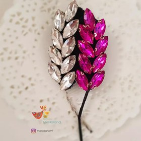 تصویر گلسینه جواهردوزی گندمی Flower brooch