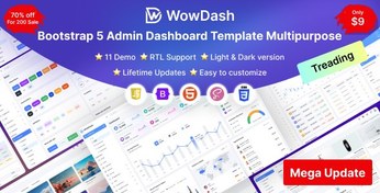 تصویر WowDash واودش قالب داشبورد مدیریت چندمنظوره بوت استرپ 