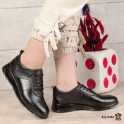 تصویر کتانی زنانه چرم طبیعی مدل نیکا رنگ مشکی 