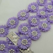 تصویر نوار گل متری نگین و مروارید بسته 5 یاردی 