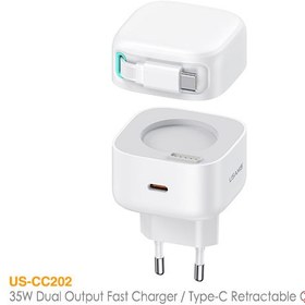 تصویر شارژر دیواری یوسمز مدل US-CC202 توان 35 وات USAMS CC202 Dual Type-C Port GaN Fast Charge adaptor