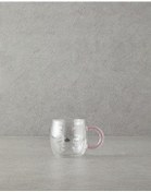 تصویر ماگ لیوان دو جداره شیشه ای کتی بوروسیلکات صورتی English Home 