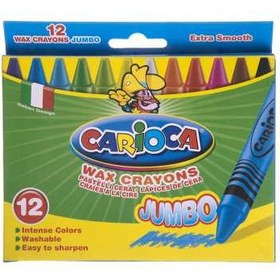 تصویر مداد شمعي 12 رنگ کاريوکا مدل Jumbo ا Carioca Jumbo 12 Color Wax Crayon Carioca Jumbo 12 Color Wax Crayon