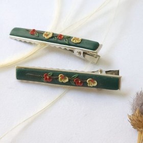 تصویر گیره مو گلدار 