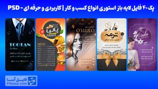 تصویر پک 40 عددی فایل لایه باز استوری انواع کسب و کار | کاربردی و حرفه ای – PSD 