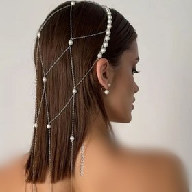 تصویر تل مرواریدی - نقره ای 