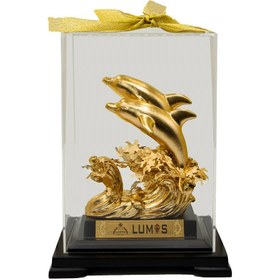 تصویر تندیس دو دلفین کوچک 