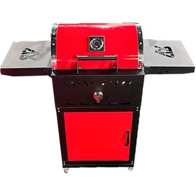 تصویر باربیکیو گازی زغالی با ترمومتر گازاکس PLUS 5040 کابینتی کد 2100140002 Gasax+ Barbeque 50cm with cabin with thermometer