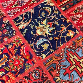 تصویر فرش چهل تیکه کلاژ گرد patchwork