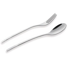 تصویر قاشق و چنگال رجینا ساده ناب استیل | nabsteel regina spoon and fork 