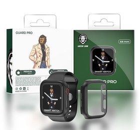 تصویر کاور و محافظ صفحه نمایش اپل واچ نسخه 44 میلی‌متری برند گرین Green Guard Pro Case with Glass for Apple Watch 44mm