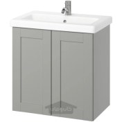تصویر دستشویی/ روشویی/ شیر آب با درب ایکیا مدل IKEA ENHET / TVÄLLEN رنگ خاکستری 