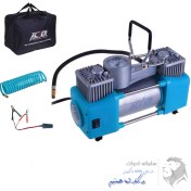 تصویر کمپرسور دو سیلندر فندکی و باتری AV-8032 آلور (12 ولت) Two cylinder compressor cigarette lighter and battery AV-8032 alver