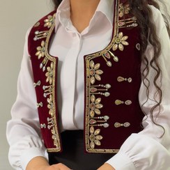 تصویر سخمه جواهردوزی سلطنتی مشکی و زرشکی کد 1159 