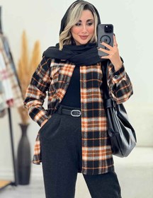 تصویر شکت چهارخونه تک جیب عاطفه کد 7422 