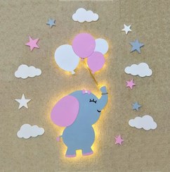 تصویر چراغ خواب فیل و بادکنک اتاق کودک مدل L12 