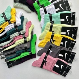 تصویر جوراب نیمساق نایک زرشکی nike socks