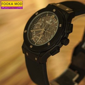 تصویر ساعت زنانه هابلوت سه موتوره اسکلتون مشکی - HUBLOT 