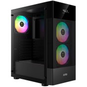 تصویر کیس کامپیوتر گیم دیاس مدل AURA GC5 Gamdias AURA GC5 DIGITAL DISPLAY MESH RGB Mid Tower Computer Case