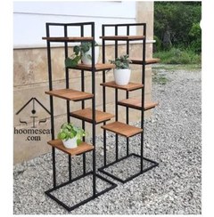 تصویر استند گلدان فلزی چوبی 
