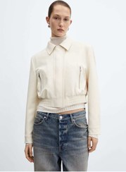 تصویر جاکت کراپ با سرهای کوتونی - مانگو - MANGO - اورجینال- 800767252 