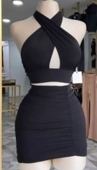 تصویر ست کراپ تاپ پشت گردنی زنانه و دامن کوتاه فیلامنت کشی سایز ۳۸ تا ۴۶ 